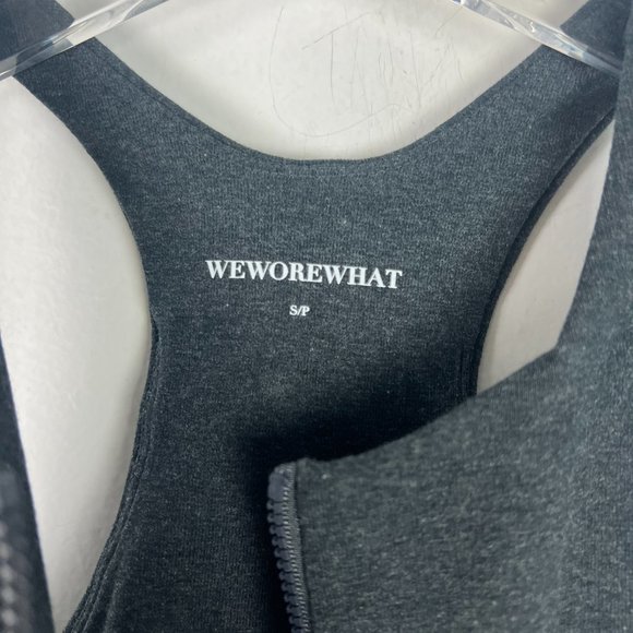 NWT WeWoreWhat Double Strap Zip Up Bra Dark Heather Grey Size Small S NEW - Picture 8 of 13